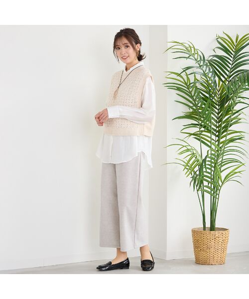 PISANO / ピサーノ その他トップス | 【アンサンブル】ニットジレ×ストライプシャツ | 詳細7