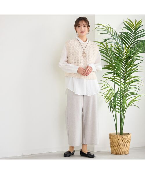 PISANO / ピサーノ その他トップス | 【アンサンブル】ニットジレ×ストライプシャツ | 詳細8