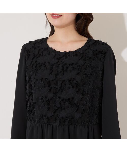 PISANO / ピサーノ ミニ丈・ひざ丈ワンピース | 【接触冷感・紫外線防止・防シワ】ラウンドネック・ジャカード配色ドレス | 詳細12