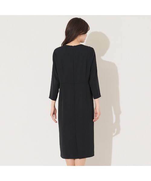 PISANO / ピサーノ ミニ丈・ひざ丈ワンピース | 【接触冷感・紫外線防止・防シワ】ラウンドネック・ジャカード配色ドレス | 詳細2