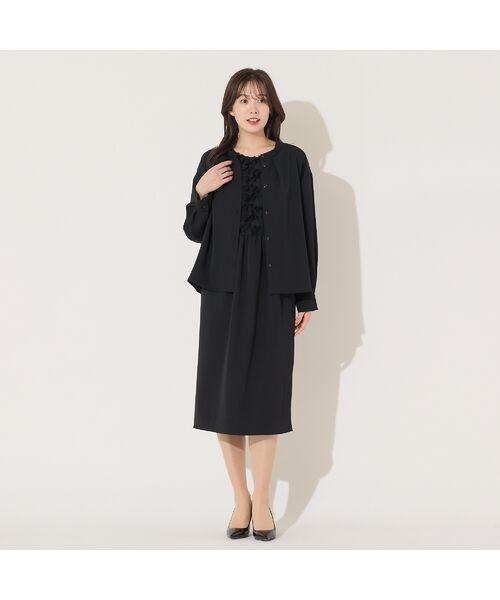 PISANO / ピサーノ ミニ丈・ひざ丈ワンピース | 【接触冷感・紫外線防止・防シワ】ラウンドネック・ジャカード配色ドレス | 詳細9