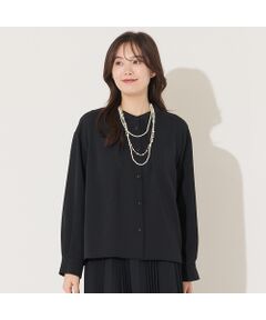 PISANO / ピサーノ シャツ・ブラウス | 【手洗いOK・機能性素材・セットアップ対応】3WAYスタンドカラーブラウス