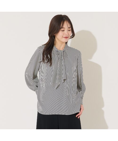PISANO / ピサーノ シャツ・ブラウス | 【手洗いOK】2WAY・ストライプタイブラウス(オフ)