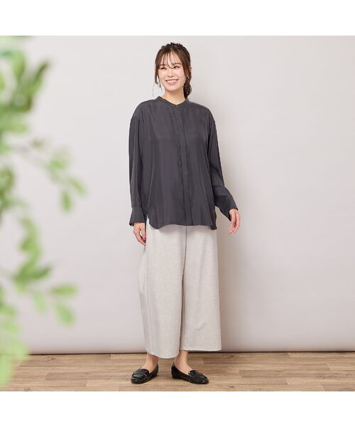 PISANO / ピサーノ シャツ・ブラウス | 【手洗いOK・接触冷感】キュプラツイルスタンドカラーブラウス | 詳細8