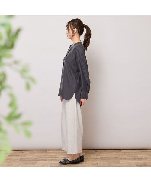 PISANO / ピサーノ シャツ・ブラウス | 【手洗いOK・接触冷感】キュプラツイルスタンドカラーブラウス | 詳細10