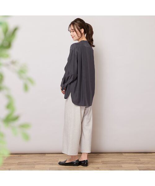 PISANO / ピサーノ シャツ・ブラウス | 【手洗いOK・接触冷感】キュプラツイルスタンドカラーブラウス | 詳細12