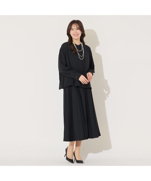 PISANO / ピサーノ ミニ・ひざ丈スカート | 【機能性素材・セットアップ対応】加工プリーツ・Aラインスカート | 詳細2