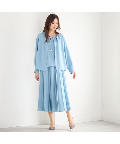 PISANO / ピサーノ ミニ・ひざ丈スカート | 【機能性素材・セットアップ対応】加工プリーツ・Aラインスカート | 詳細8