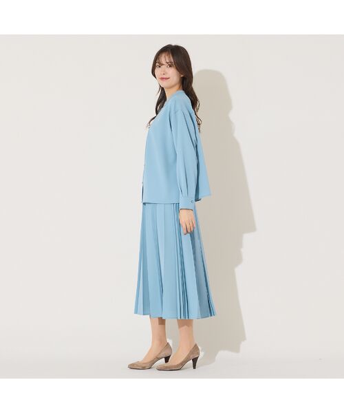 PISANO / ピサーノ ミニ・ひざ丈スカート | 【機能性素材・セットアップ対応】加工プリーツ・Aラインスカート | 詳細9