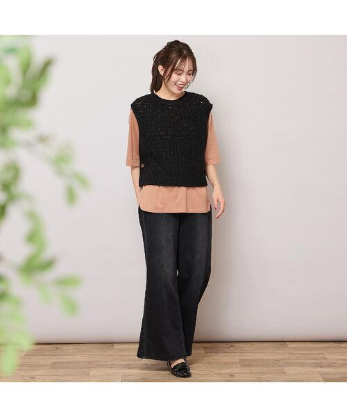 PISANO / ピサーノ デニムパンツ | 【手洗いOK・インディニット】サイドラインワイドデニム | 詳細2