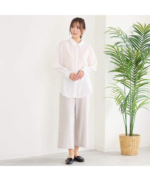 PISANO / ピサーノ ショート・ハーフ・半端丈パンツ | 【手洗いOK】デニムプリント・裏起毛ワイドパンツ | 詳細1