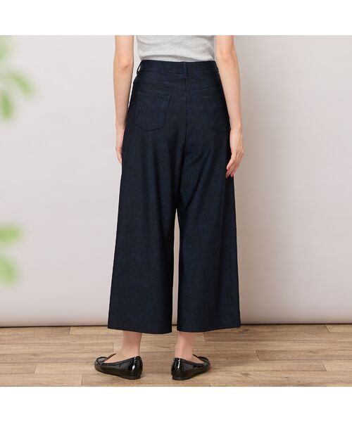 PISANO / ピサーノ ショート・ハーフ・半端丈パンツ | 【手洗いOK】デニムプリント・裏起毛ワイドパンツ | 詳細7