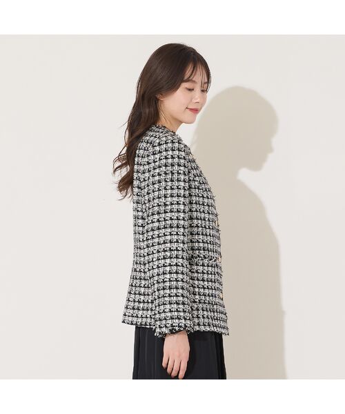 PISANO / ピサーノ ノーカラージャケット | ツィード・ノーカラージャケット | 詳細1