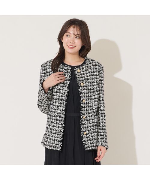 PISANO / ピサーノ ノーカラージャケット | ツィード・ノーカラージャケット | 詳細3