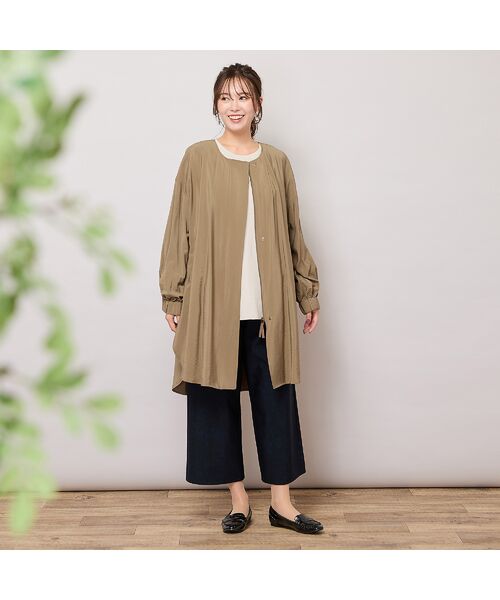 PISANO / ピサーノ ノーカラージャケット | 【手洗いOK】ノーカラー・MA-1ロングジャケット | 詳細3