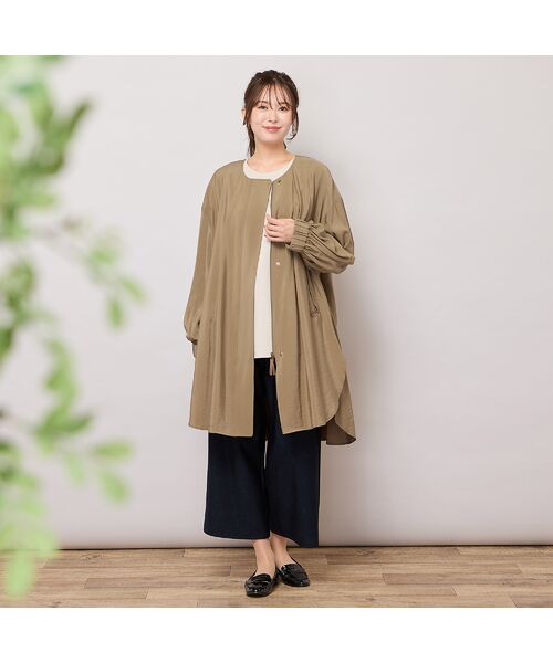 PISANO / ピサーノ ノーカラージャケット | 【手洗いOK】ノーカラー・MA-1ロングジャケット | 詳細4