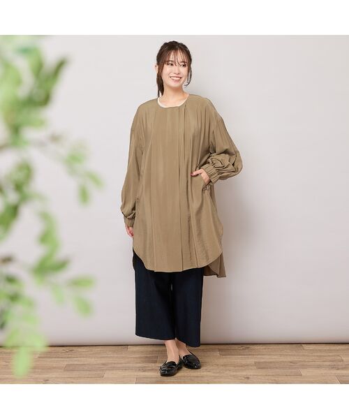 PISANO / ピサーノ ノーカラージャケット | 【手洗いOK】ノーカラー・MA-1ロングジャケット | 詳細6