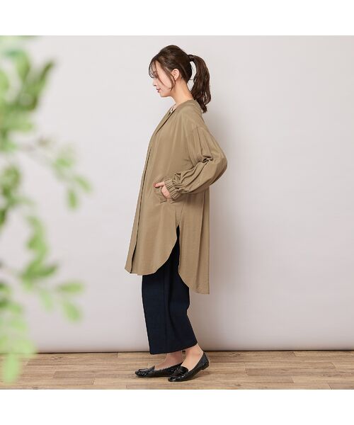 PISANO / ピサーノ ノーカラージャケット | 【手洗いOK】ノーカラー・MA-1ロングジャケット | 詳細7