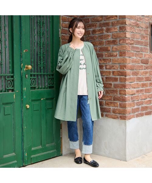 PISANO / ピサーノ ノーカラージャケット | 【手洗いOK】ノーカラー・MA-1ロングジャケット | 詳細16