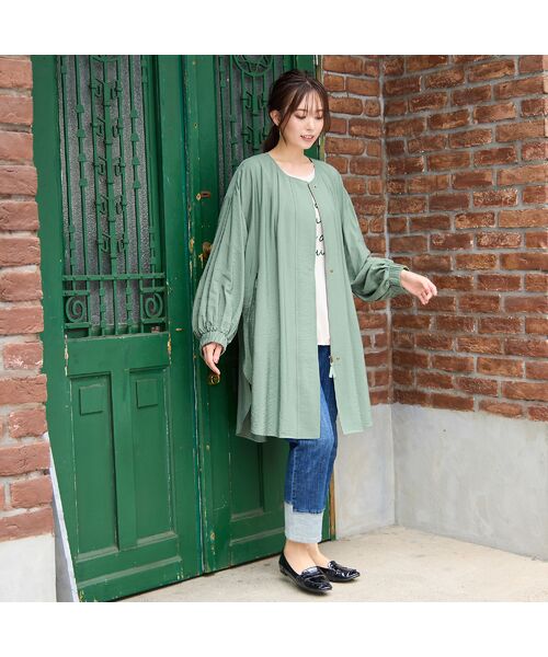 PISANO / ピサーノ ノーカラージャケット | 【手洗いOK】ノーカラー・MA-1ロングジャケット | 詳細17