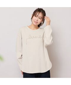 PISANO / ピサーノ カットソー | 【手洗いOK】ベロアテープロゴ刺繍カットソー