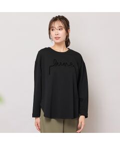 PISANO / ピサーノ カットソー | 【手洗いOK】ベロアテープロゴ刺繍カットソー