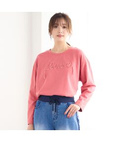 PISANO / ピサーノ カットソー | 【手洗いOK】ベロアテープロゴ刺繍カットソー