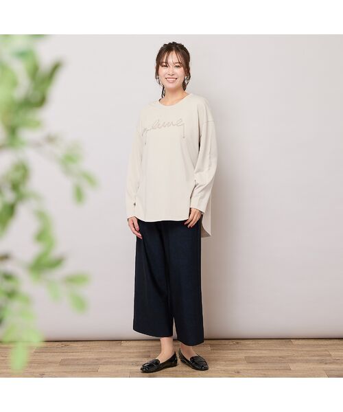 PISANO / ピサーノ カットソー | 【手洗いOK】ベロアテープロゴ刺繍カットソー | 詳細2