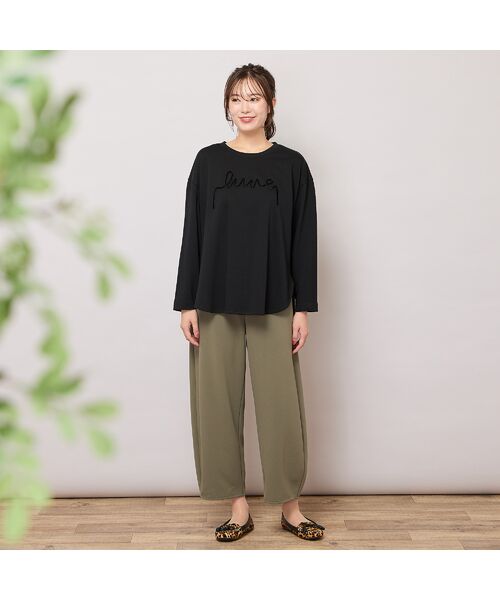 PISANO / ピサーノ カットソー | 【手洗いOK】ベロアテープロゴ刺繍カットソー | 詳細5