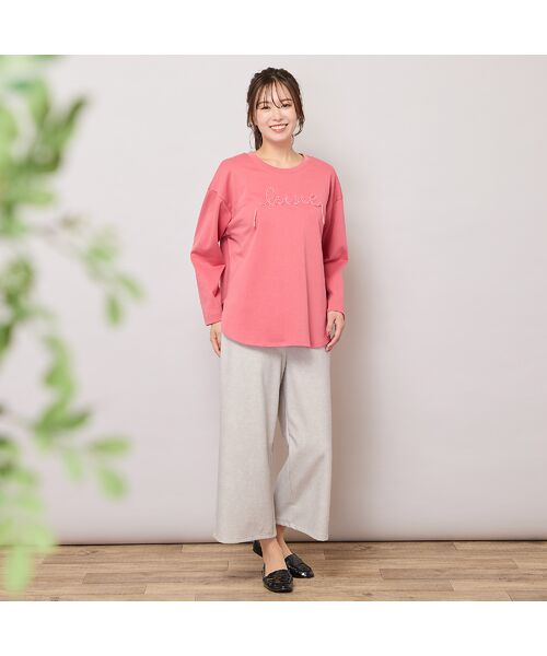 PISANO / ピサーノ カットソー | 【手洗いOK】ベロアテープロゴ刺繍カットソー | 詳細14