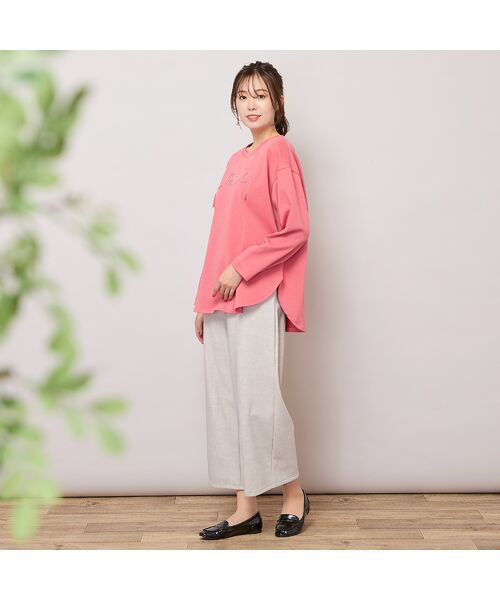 PISANO / ピサーノ カットソー | 【手洗いOK】ベロアテープロゴ刺繍カットソー | 詳細15