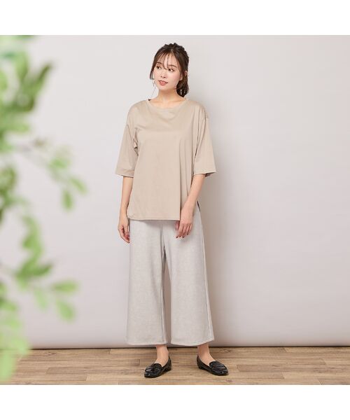 PISANO / ピサーノ カットソー | 【手洗いOK・汗ジミ防止・綿100％】ラウンドヘム・ミニマルカットソー | 詳細4