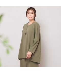 PISANO / ピサーノ カットソー | 【手洗いOK・セットアップ対応】ジョーゼットジャージ・バックヘム切り替えトップ