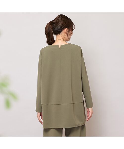 PISANO / ピサーノ カットソー | 【手洗いOK・セットアップ対応】ジョーゼットジャージ・バックヘム切り替えトップ | 詳細6