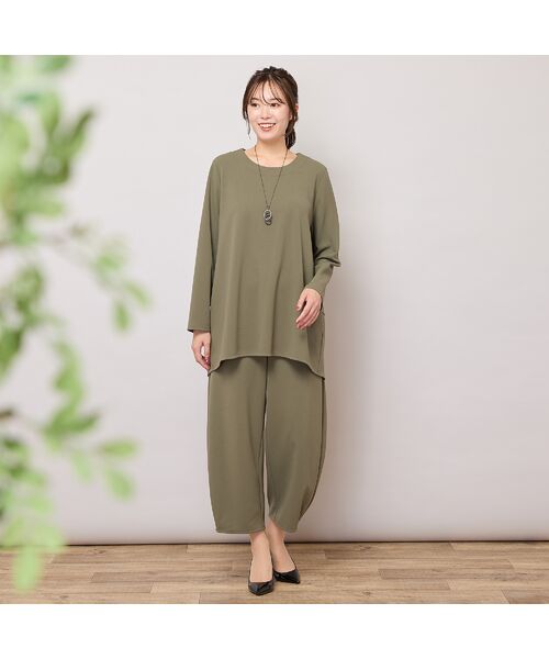 PISANO / ピサーノ カットソー | 【手洗いOK・セットアップ対応】ジョーゼットジャージ・バックヘム切り替えトップ | 詳細8