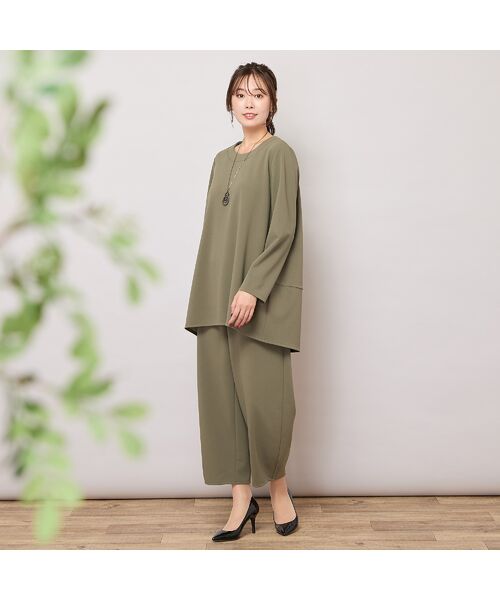 PISANO / ピサーノ カットソー | 【手洗いOK・セットアップ対応】ジョーゼットジャージ・バックヘム切り替えトップ | 詳細10