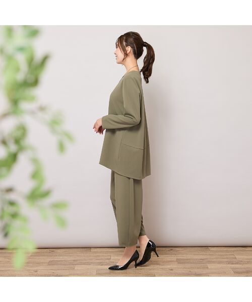 PISANO / ピサーノ カットソー | 【手洗いOK・セットアップ対応】ジョーゼットジャージ・バックヘム切り替えトップ | 詳細11