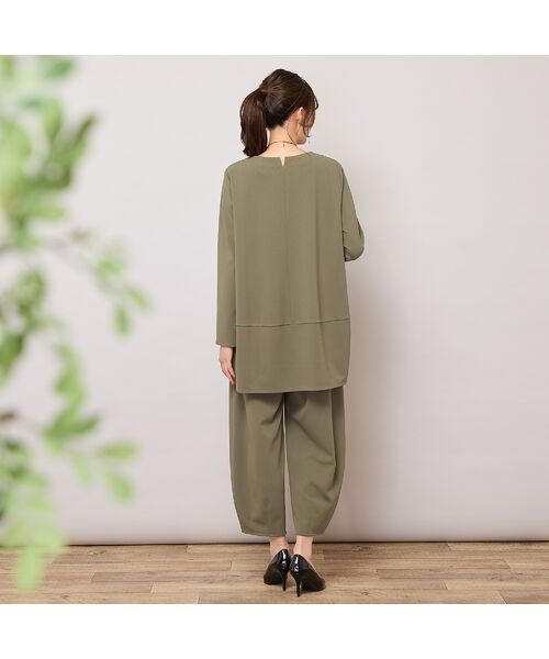 PISANO / ピサーノ カットソー | 【手洗いOK・セットアップ対応】ジョーゼットジャージ・バックヘム切り替えトップ | 詳細12