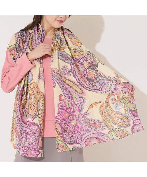 PISANO/ピサーノ ペイズリープリントストール パープル F PISANO/ピサーノ ペイズリープリントストール パープル F