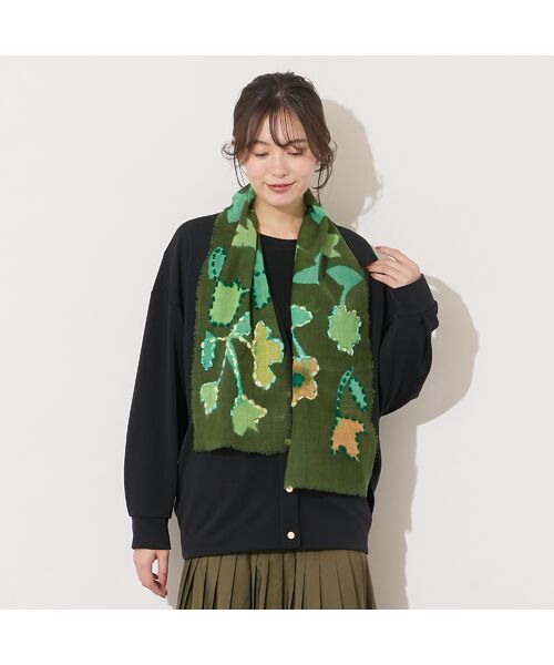 PISANO/ピサーノ フラワープリントストール グリーン F PISANO/ピサーノ フラワープリントストール グリーン F