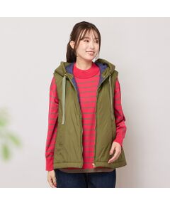 PISANO / ピサーノ ベスト | キャメル入り中綿・ジップアップフーディージレ