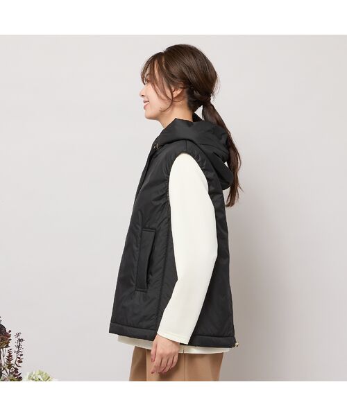 PISANO / ピサーノ ベスト | キャメル入り中綿・ジップアップフーディージレ | 詳細1