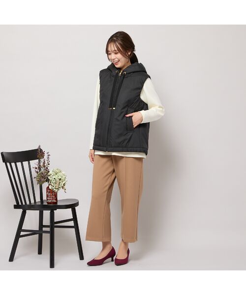 PISANO / ピサーノ ベスト | キャメル入り中綿・ジップアップフーディージレ | 詳細3