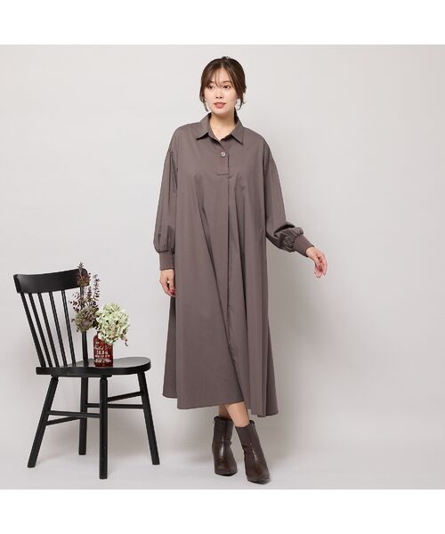 PISANO / ピサーノ ミニ丈・ひざ丈ワンピース | 【手洗いOK】Aライン・オープンカラーワンピース | 詳細2