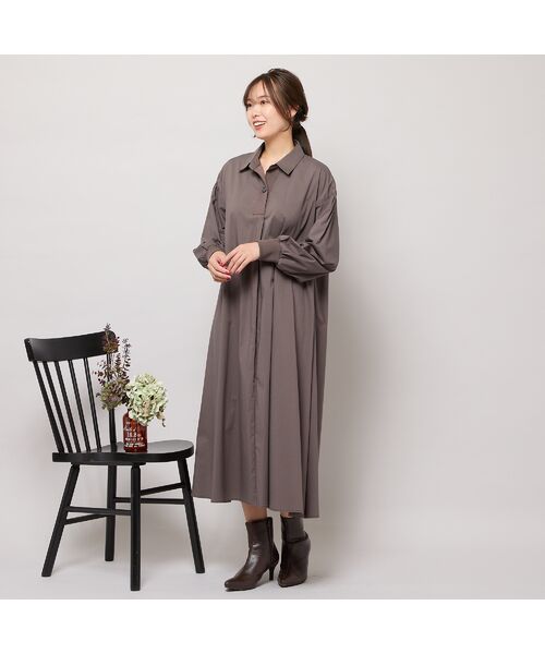 PISANO / ピサーノ ミニ丈・ひざ丈ワンピース | 【手洗いOK】Aライン・オープンカラーワンピース | 詳細3