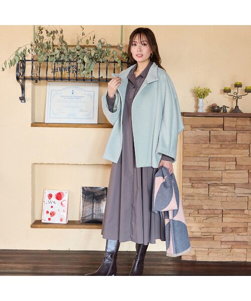 PISANO / ピサーノ ミニ丈・ひざ丈ワンピース | 【手洗いOK】Aライン・オープンカラーワンピース | 詳細5