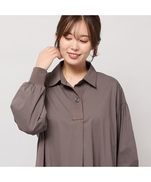 PISANO / ピサーノ ミニ丈・ひざ丈ワンピース | 【手洗いOK】Aライン・オープンカラーワンピース | 詳細6