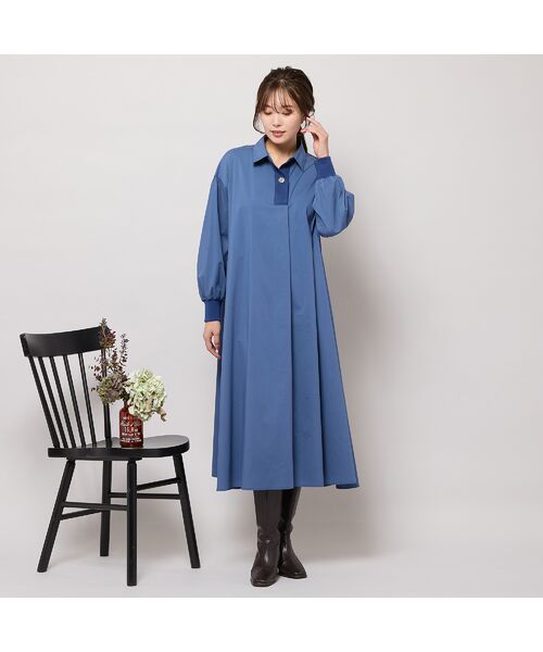 PISANO / ピサーノ ミニ丈・ひざ丈ワンピース | 【手洗いOK】Aライン・オープンカラーワンピース | 詳細9