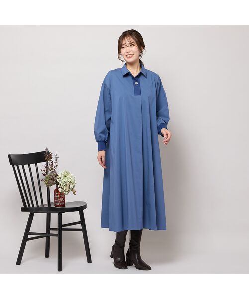 PISANO / ピサーノ ミニ丈・ひざ丈ワンピース | 【手洗いOK】Aライン・オープンカラーワンピース | 詳細10