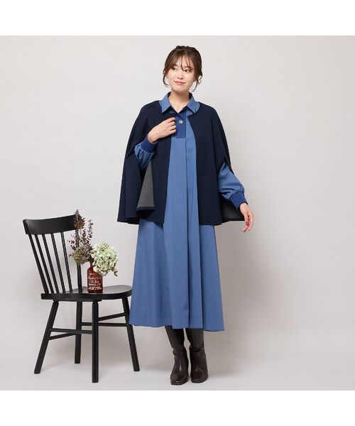 PISANO / ピサーノ ミニ丈・ひざ丈ワンピース | 【手洗いOK】Aライン・オープンカラーワンピース | 詳細12